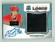 12-13 UD Upper Deck The Cup Limited Logos  Sven Baertschi  /50  Patch  Auto