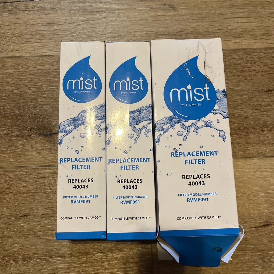 NEW Mist Clearwater Replacement Filter 40043 RVMF091 Pack of 3 Compat W/ Camco - Image 1 of 2