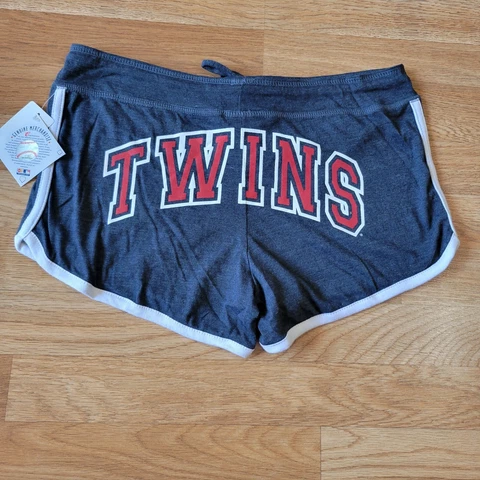 NEW MLB Minnesota Twins Baseball Team Logo Blue Shorts Women's Size Medium Cover