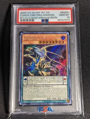 Yugioh Chaos Emperor, The Dragon Of Armageddon BLAR-EN051 1st Secret PSA 10 - Image 1 of 2