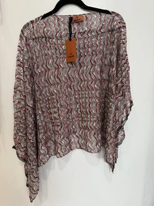 Authentic $650 MISSONI Knitted Chevron Zigzag Poncho Coverup Multicolor NWT - Picture 1 of 4
