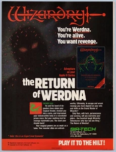 1988 Wizardry The Return Of Wedna Apple II Video Game Print Ad - Picture 1 of 2