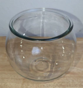 Vintage Clear/Thick Glass Fish Bowl/Terrarium 6" Tall, 7" Diameter & 5" Opening - Picture 1 of 4