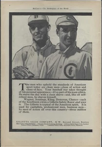 Original Early 1900's Gillette 6.75 x 9.75 Baseball-Themed Ad McClure's Magazine - Picture 1 of 1