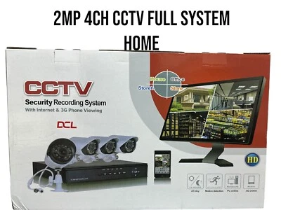 4CH HD DVR Home CCTV Kit 4 Cameras including 1TB Hard Drive! 2 MEGAPIXEL - Image 1 of 4
