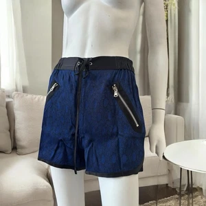Phillip Lim Silk Baroque Shorts Royal Blue Sporty Luxe Streetwear Evening Club S - Picture 1 of 18