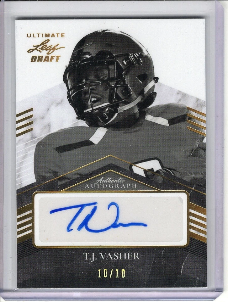 2021 LEAF ULTIMATE TJ VASHER ROOKIE/RC AUTO #10/10 - Image 1 of 1