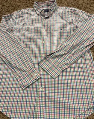 Camisa Vineyard Vines Para Hombres Grande Pastel Cuadros Calce Clásico Tucker Abotonada LS Foto 1 de 4