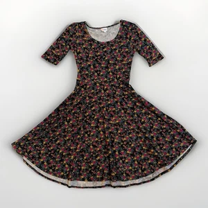 Lularoe Nicole Kleid Gr. M wirbelwürdiger Rock tailliert Mieder U-Ausschnitt 3/4 Arm - Bild 1 von 6