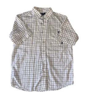 BILLABONG Jungen Hemd weiß/grau Flanell Knopfleiste Größe M Kurzarm - Bild 1 von 5
