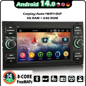 64GB Android 14 Autoradio DAB+IPS Ford C/S-Max Focus Galaxy Kuga Connect Fiesta - Bild 1 von 17