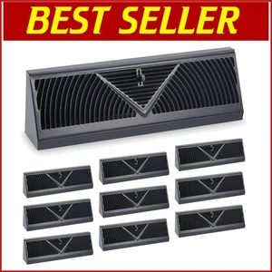 10-Pack 18-Inch Heavy-Duty Black Baseboard Vent Covers with Adjustable Airflow - Picture 1 of 8