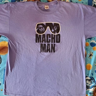 WWF Macho Man Randy Savage Camisa de Lucha De Colección Años 80 WWE WCW NUEVO ECW TNA ROH Foto 1 de 4
