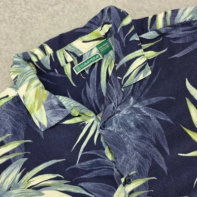 CUBAN CUBAVERA 男式 XXL 热带花卉短袖纽扣衬衫海滩 — 第 1/4 张图片