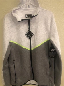 Giacca maglia uomo Russell RSL Fusion full zip con cappuccio elasticizzata atletica piccola nuova con etichetta - Foto 1 di 8