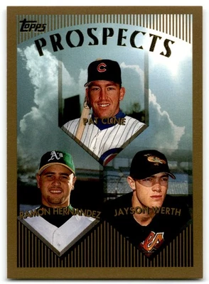 1999 Topps Pat Cline/Ramon Hernandez (C)/Jayson Werth Chicago Cubs/Oakland - Image 1 of 2