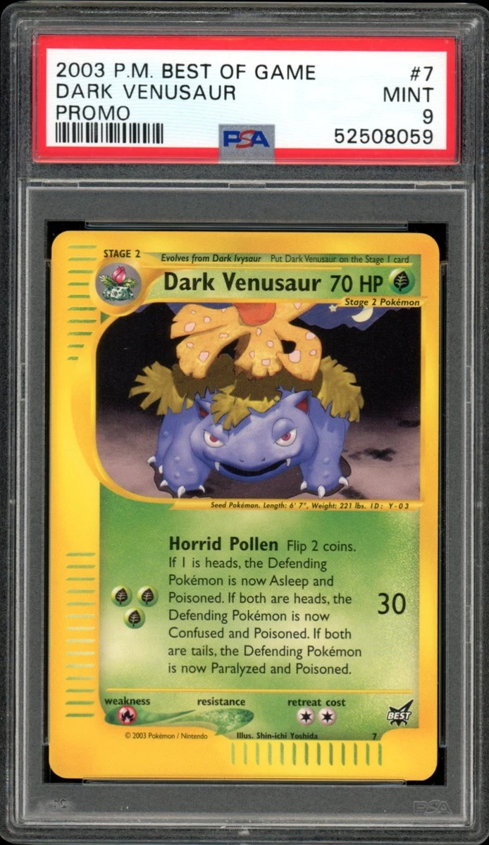 Darkness Venusaur Pokémon TCG Professional Sports Authenticator