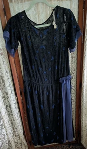Vestido Art Deco Vintage Años 20 Azul Cuentas Museo Desadhesión Lote 1 - Imagen 1 de 18