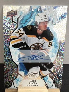 JACK ACHAN 2021-22 UPPER DECK ICE WHITE SNOWFLAKE ROOKIE AUTO #136 BRUINS RC - Picture 1 of 2