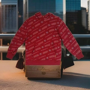 NFL 49ers rotes Kapuzenpullover - Größe L - Team Apparel - Siebdruck Logo - Bild 1 von 9
