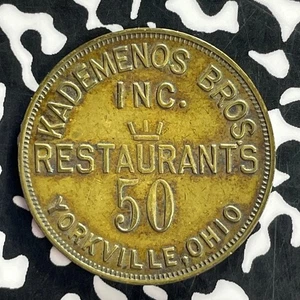 U/D U.S. Yorkville, Ohio Kademenos Bros 50 Cents Trade Token Lot#A9721 28mm - Picture 1 of 2