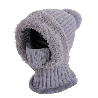 3 en 1 Invierno Felpa Cuello Calentador Gorro Tejido Térmico Esquí Mascarilla Exterior Foto 1 de 4