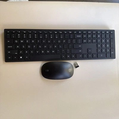 HP Wireless Keyboard and Mouse Set, Black, USA Layout, 4491A-KB2065 with Dongle - Image 1 of 4