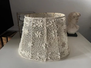 Large Lace Lampshade, Beige Vintage Bell Light - Picture 1 of 12