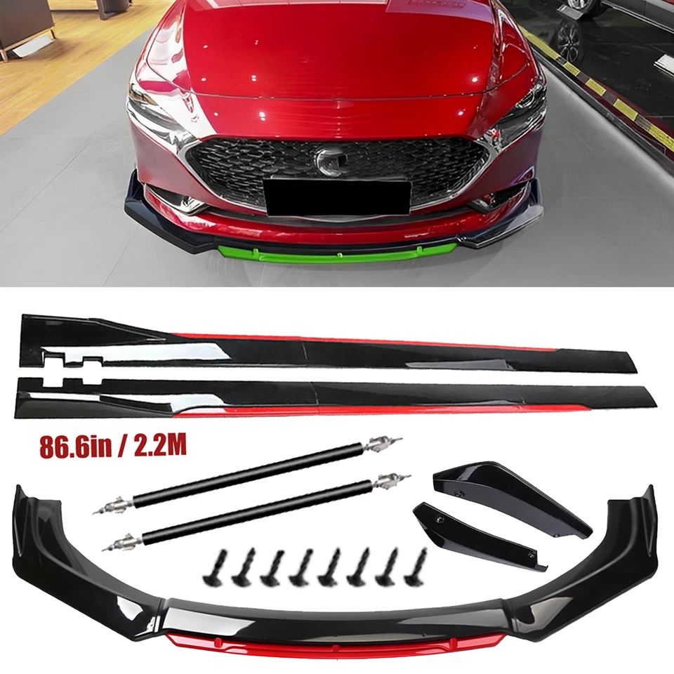 For Mazda 2 3 6 UNIVERSAL Front Bumper Lip Spoiler Splitter Side Skirt Glossy - Image 1 of 4