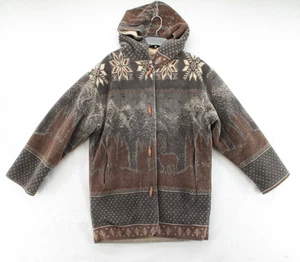 Vintage Denali Reversible Hooded Coat Women's 1X Multicolor Outdoor Winter Print - Picture 1 of 12