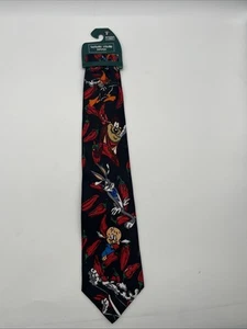Vintage Looney Tunes Mania Men's Multicolor Paisley Necktie Classic Peppers - Picture 1 of 8