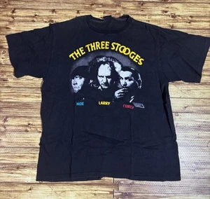 Camiseta De Colección 1988 The Three Stooges Puntada Única Negra Para Hombre XL - Imagen 1 de 4