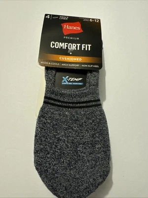 Forro acolchado Hanes X-temp Comfort Fit para hombre talla 6-12 mechas, soporte para arco, 4 pares Foto 1 de 4