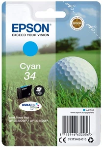 Epson C13T34624010 Cartouche d'encre compatible avec Imprimante WF3720DWF Cyan A - Photo 1/3