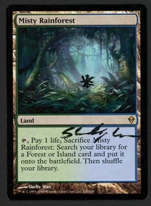 ***Misty Rainforest signiert*** MTG Zendikar Shelly Wan Magic Kid Icarus - Bild 1 von 2