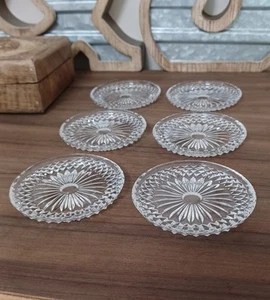 Vintage Nachlass Geschliffenes Glas Geätzt Bleikristall Untersetzer Rund Set Sechs Stapelbar - Bild 1 von 24