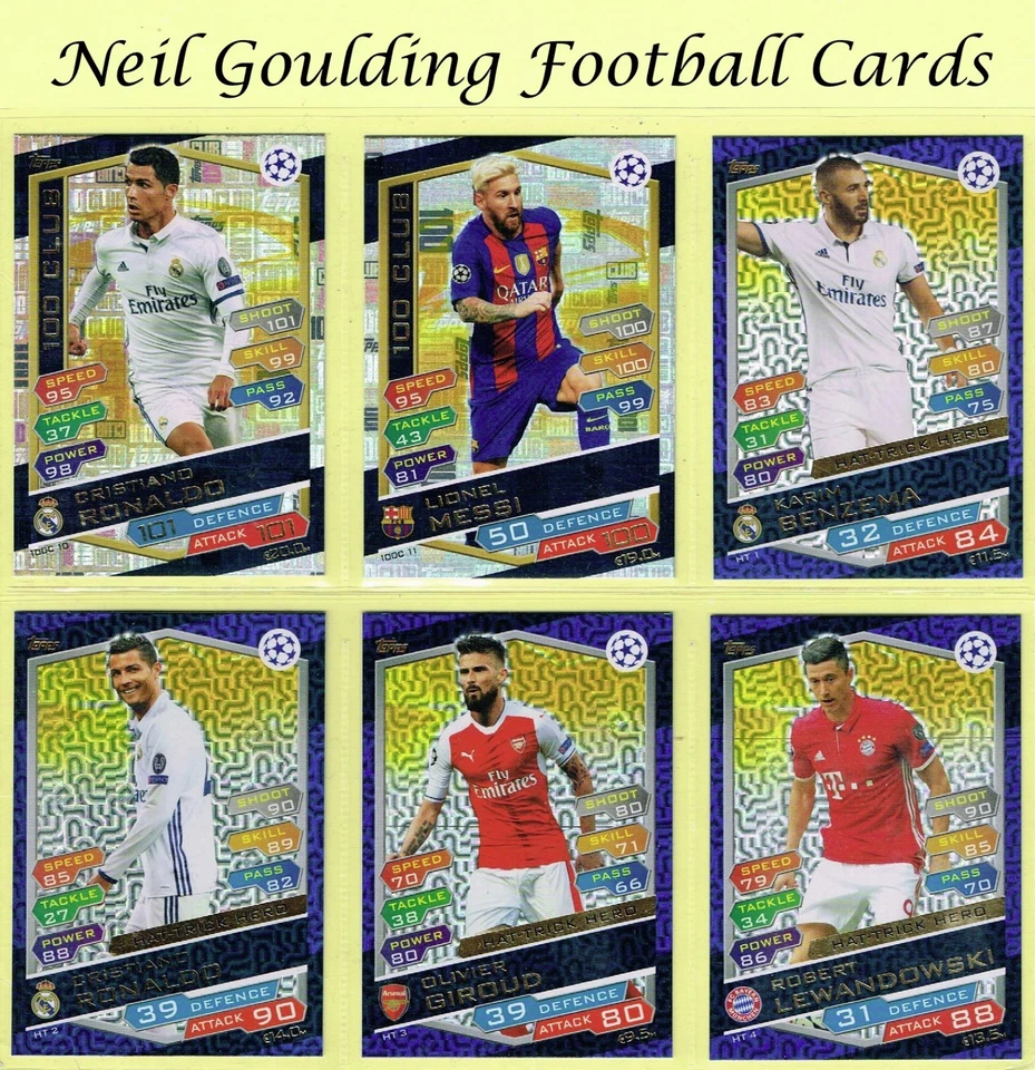 Topps Champions League 2016-17 ☆ MATCH ATTAX - 100 CLUB/HAT TRICK HERO ☆ Cards - Image 1 of 1