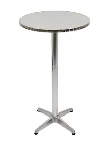 Bistrotisch Stehtisch Balkon Garten Tisch silber Tischplatte Ø 60 cm klappbar - Bild 1 von 8