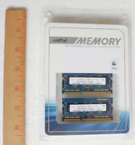 Hynix Crucial Memory Mac Compatible Two modules: 2GB 1Rx8 PC3-10600S-9-10-B1 NIB - Picture 1 of 2