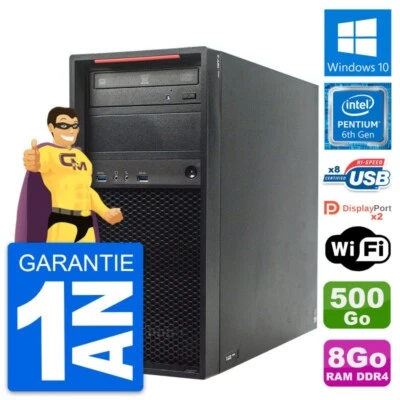 PC tour LENOVO P320 MT Intel Pentium G4400 RAM 8Go Disco 500Go Windows 10 Wifi - Imagen 1 de 4