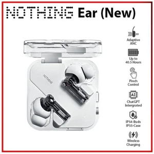 NOTHING Ear (New) WHITE Wireless Earbuds Active Noise Cancellation BT Earphone - Picture 1 of 6