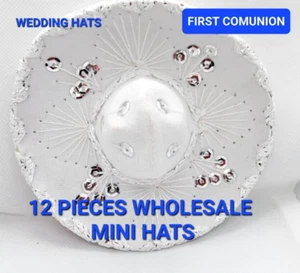 12 MINI HATS WHOLESALE MEXICAN MINI CHARRO WEDDINGS HATS,SOMBRERO,MARIACHI - Picture 1 of 2