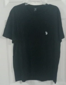 US Polo Assn T Shirt Uomo Nera Manica Corta Taglia Large - Foto 1 di 4