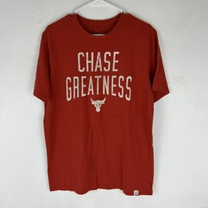 Under Armour Shirt Mens Medium HeatGear BRAHMA BULL Chase Greatness Loose Orange - Picture 1 of 4