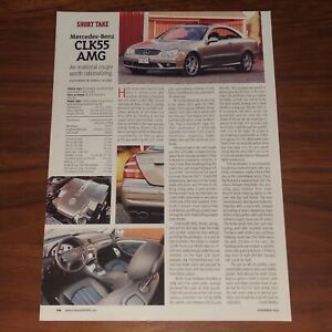 MERCEDES-BENZ CLK55 AMG MAGAZINE PRINT ARTICLE CAR AND DRIVER GERMAN SPORT COUPE