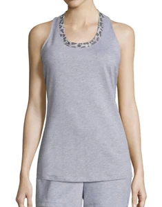 Cosabella Tanktop Damen Gr. M grau Leopardenbesatz Racerback Freizeit Athleisure Neu mit Etikett - Bild 1 von 6