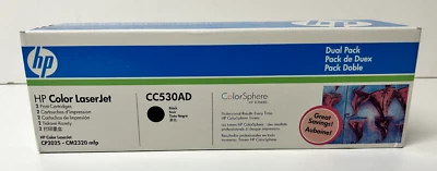 HP 304A Black Original LaserJet Dual Pack Toner Cartridge CC530AD - Imagen 1 de 4