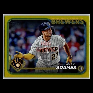 Willy Adames Yellow Foil 2024 Topps Series 1 Milwaukee Brewers #33 Baseball Card - Picture 1 of 2
