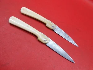 Custom Handmade Pattern Damascus Friction Folder Knife Bone Handle A52 - Picture 1 of 12