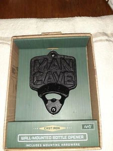 NEW! Vintage Rustic Style MAN CAVE Beer Soda Wall Mounted Metal Bottle Opener 6" - Picture 1 of 3
